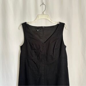 Talbots Women's Black Cotton Sleeveless Knee Length Dress with Back Zipper sz 8